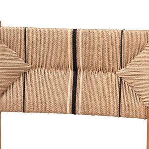 English Elm Modern Seagrass Woven Acacia Wood Dining Chair Set Bohemian Organic Style B2750P467776