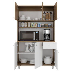 English Elm Everly Glass Front Double Door Wall Cabinet for Kitchen Display and Storage B128S00237