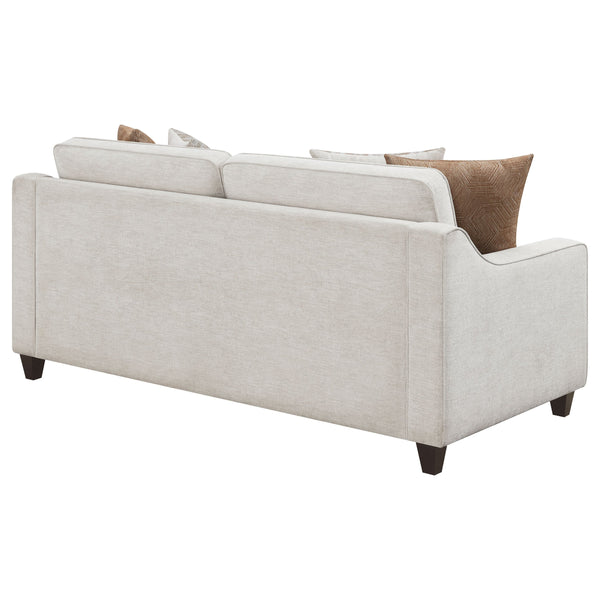 English Elm Mahaffey Christine Beige Chenille Upholstered Sofa with Sloped Track Arms, Tapered Legs, 81" L B062P357828