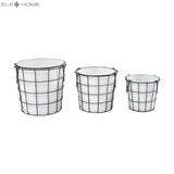 Early Light Bin - Set of 3 White 351-10719/S3 Elk Home