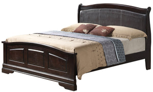 English Elm Elegant Full Bed Frame with Traditional Warm Finish, Sturdy Particleboard Construction and Supportive Design Cappuccino 82 L x 6 W x 3 H B078S00323