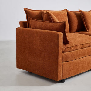 English Elm Stylish Modular L-Shaped Sectional Sofa With Ottoman - Cozy Chenille Upholstered Design For Living Rooms, Apartments, And Offices W1765S00087-GIGA