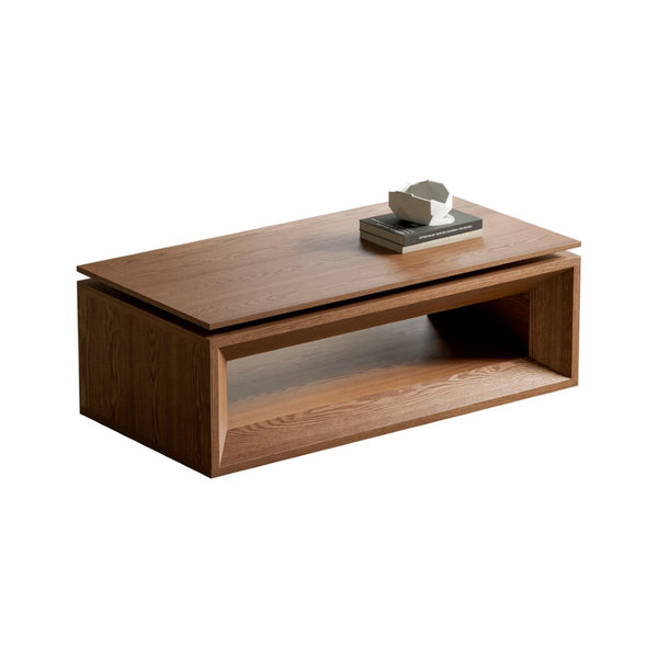 English Elm 43.3'' Wood Veneer Lift Top Coffee Table with Hidden Storage for Living Room Walnut W1435P453255