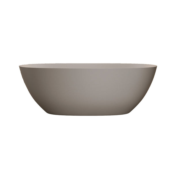 English Elm 65'' Resin Stone Freestanding Soaking Tub Ergonomic Matte White Spa Bath Beige W2753P340402