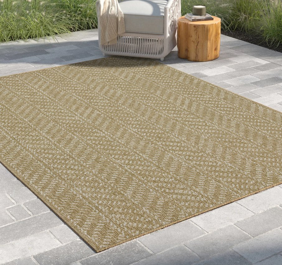English Elm Earth 7’10” X 10’3” Jute-Inspired Indoor/Outdoor Area Rug - Durable, Versatile & Easy To Maintain! B186P198850