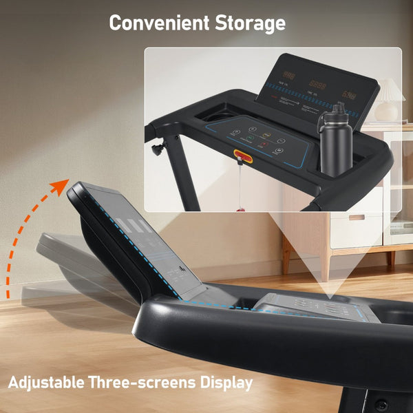 English Elm Treadmill Foldable Home Gym with 3hp Motor Incline Cushioned Belt and Bluetooth Speaker N728P337620B