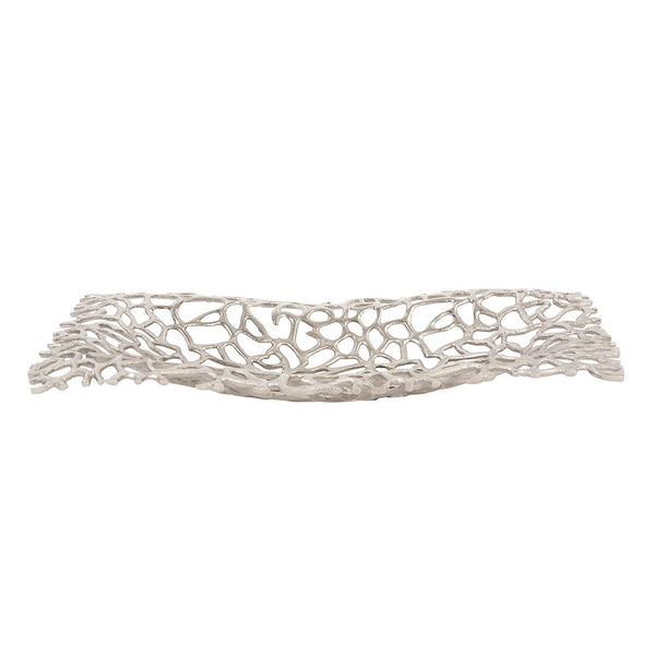 Howard Elliott Silver Aluminum Branch Tray - Intricate Nest-inspired Design, Handcrafted Elegance For Home Decor Silver Aluminum 35154-howard-elliott