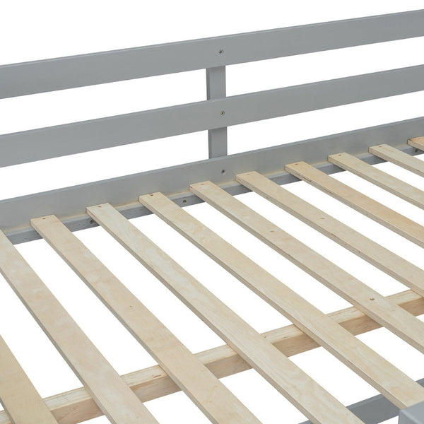 English Elm Full Over Bunk Bed Pine Frame Gray Finish Kids Guest Room Sleep Solution LT100207AAE