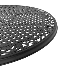 English Elm 5-Piece All-Weather Cast Aluminum Dining Set With Round Table & Black Frame For Outdoor Spaces W1710S00231