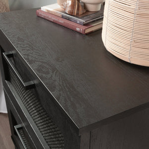 English Elm Night Stand - Sleek Black Finish With Smooth-Glide Drawers For Stylish Bedroom Organization & Storage B356P402747