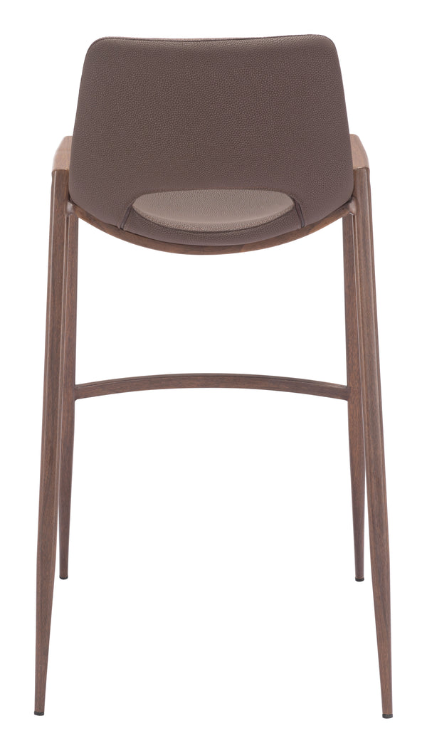 Desi Barstool - Set of 2 Brown & Walnut 109734 Zuo Modern