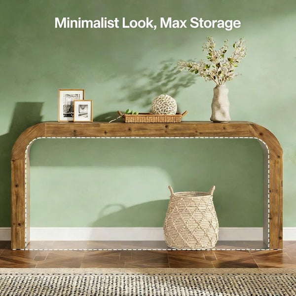 English Elm Coffee Console Table Industrial Metal Frame Vintage Wood Grain 2 Tier Entryway Sofa T3971P447513