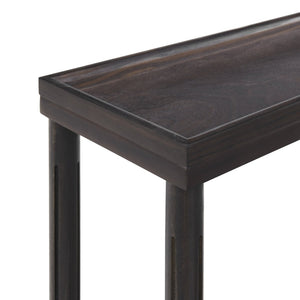 English Elm Narrow End Tables Set of 2 with Open Lower Shelf Slim Wood Living Room Accent Espresso B2751P436464