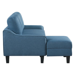 OSP Home Furnishings Lester Chaise Sofa Blue