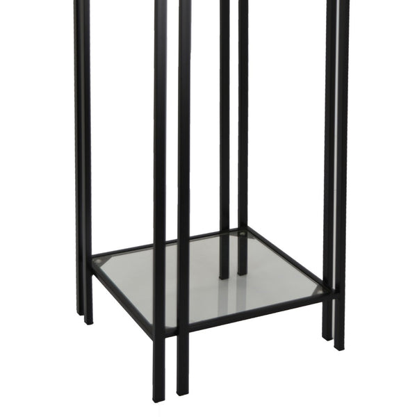 English Elm Buckley Black Metal Plant Stand with Mirrored Shelves for Glam Living Room Decor B056P416942