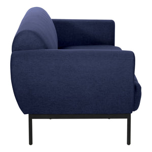 OSP Home Furnishings Delta Commercial Armchair with Sinuous Spring Seat and Black Metal Legs for Lobbies Sofa Navy DTL53-K062