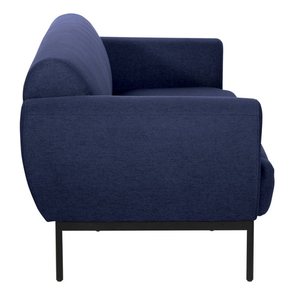 OSP Home Furnishings Delta Commercial Armchair with Sinuous Spring Seat and Black Metal Legs for Lobbies Sofa Navy DTL53-K062