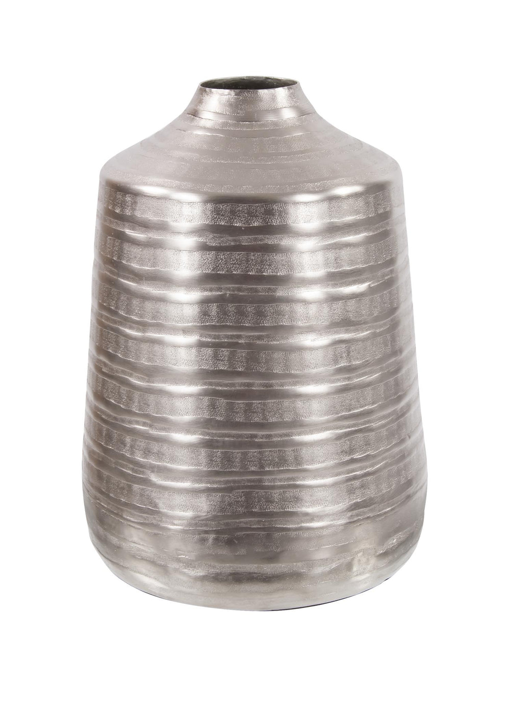 Howard Elliott Chiseled Modern Aluminum Vase With Industrial Texture For Contemporary Home Decor And Styling Silver Aluminum 35208-howard-elliott