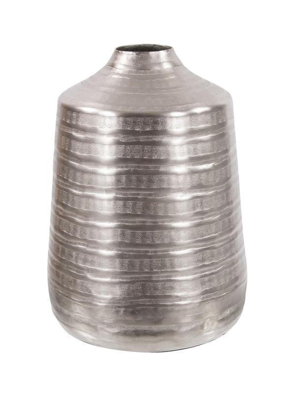 Howard Elliott Chiseled Modern Aluminum Vase With Industrial Texture For Contemporary Home Decor And Styling Silver Aluminum 35208-howard-elliott
