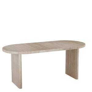 English Elm 55.11"-70.86" Extendable Dining Table with Sculpted Striped Legs Seats Six in Modern Style Ancient White W757P411790