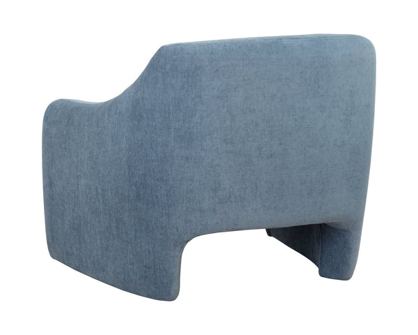 Sunpan NEVAEH Lounge Chair – Plush Mid-Century Elegance in French Blue “Danny Iceberg” Fabric 109586V
