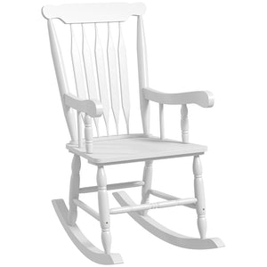 English Elm Outsunny Outdoor Wood Rocking Chair - 350 Lbs Capacity, High Back Comfort For Patio, Garden, Balcony W2225P174349-GIGA
