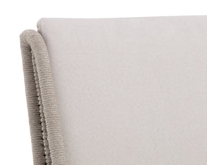 Sunpan Sorrento Dining Chair - Modern Outdoor Seating with Durable Teak Wood and Fade-Resistant Fabric Drift Brown / Palazzo Cream