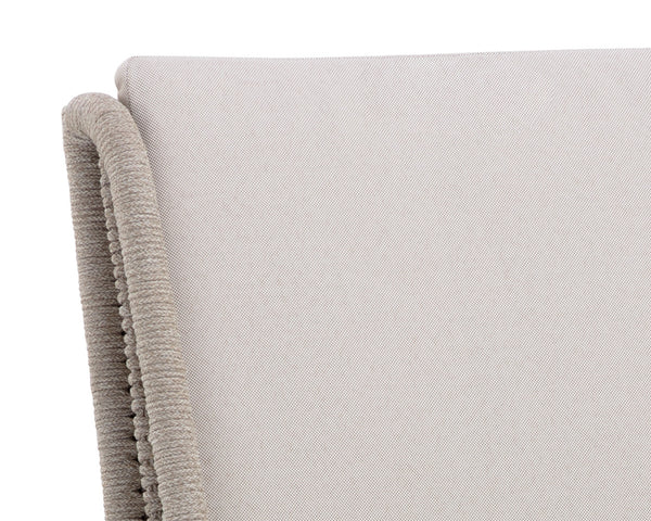 Sunpan Sorrento Dining Chair - Modern Outdoor Seating with Durable Teak Wood and Fade-Resistant Fabric Drift Brown / Palazzo Cream