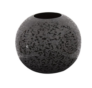 Howard Elliott Chiseled Texture Globe Vase In Glossy Iron - Unique Two-toned Design For Elegant Home Decor Black Iron 35221-howard-elliott