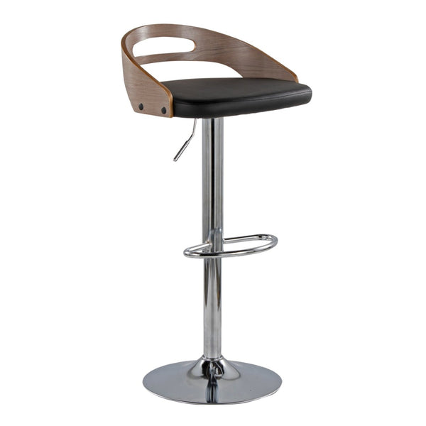 English Elm Adjustable Swivel Barstools Set of Two with Chrome Base Mid-century Kitchen Counter Seating Light Grey B202S01965
