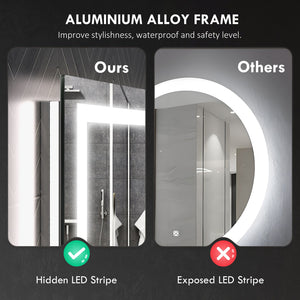 English Elm Homcom Led Vanity Mirror With Dual Lighting, Anti-Fog, Dimmable Color Control & Smart Features W2225P229189