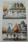 Lilys Set Of 2 Oil Painting-Raining Street 24X20H 3523