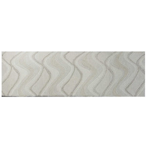 HomeRoots 7' Ivory and Gray Abstract Wool Runner Rug - Hand-Tufted, Soft Texture, Perfect for Hallways & Entryways 7' Runner 352302