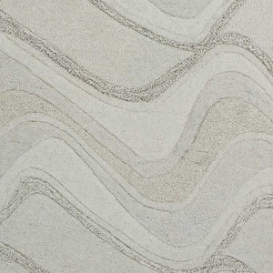 HomeRoots 7' Ivory and Gray Abstract Wool Runner Rug - Hand-Tufted, Soft Texture, Perfect for Hallways & Entryways 7' Runner 352302
