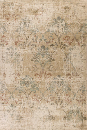 Homeroots 5' X 8' Champagne Vintage Area Rug  Polypropylene 352304