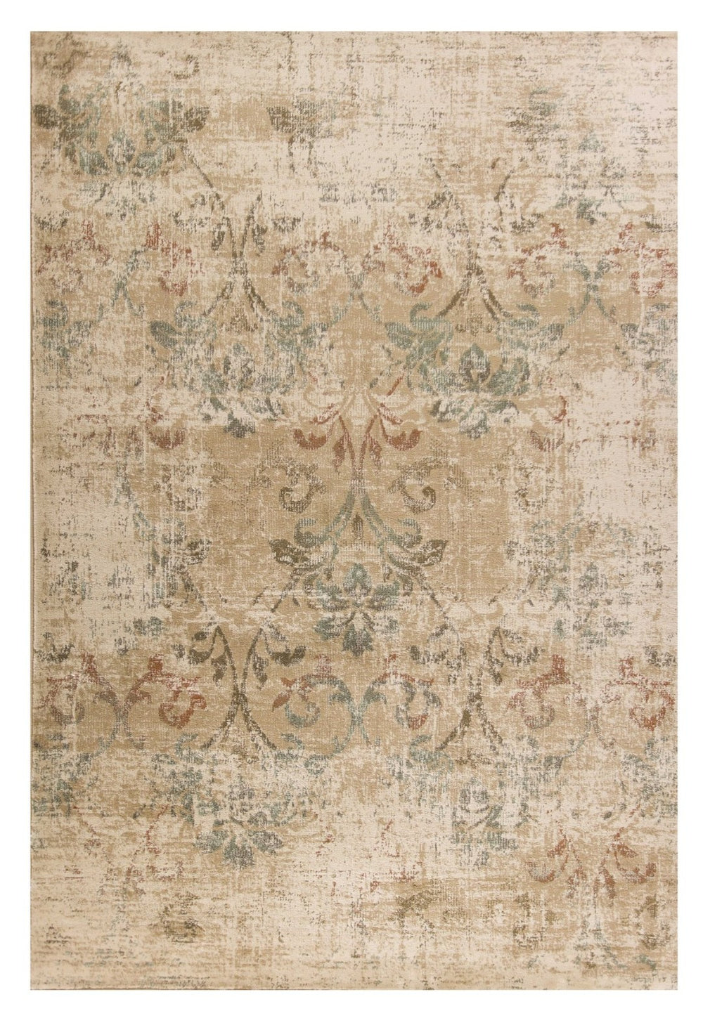 HomeRoots 5' Timeless Champagne and Beige Damask Area Rug - Durable, Elegant, Perfect for Living Spaces 5' X 8' 352304
