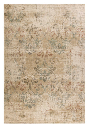 Homeroots 5' X 8' Champagne Vintage Area Rug  Polypropylene 352304