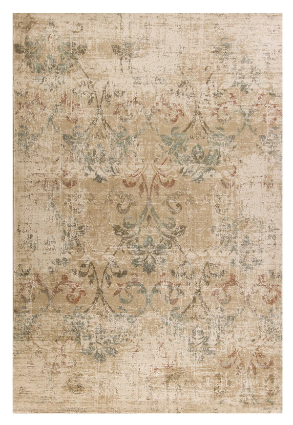 Homeroots 5' X 8' Champagne Vintage Area Rug  Polypropylene 352304