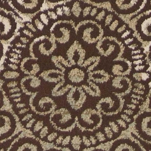 HomeRoots 5' Sage Brown and Ivory Floral Medallion Area Rug - Timeless Elegance for Your Home Décor 5' X 8' 352306