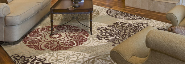 HomeRoots 5' Sage Brown and Ivory Floral Medallion Area Rug - Timeless Elegance for Your Home Décor 5' X 8' 352306