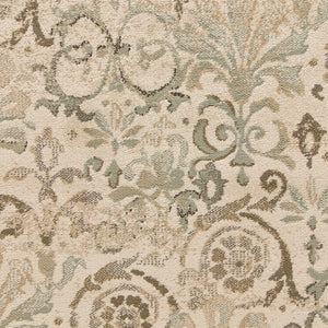 HomeRoots 5' Timeless Ivory and Brown Floral Medallion Area Rug for Elegant Living Spaces and Durability 5' X 8' 352307