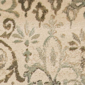 HomeRoots 5' Timeless Ivory and Brown Floral Medallion Area Rug for Elegant Living Spaces and Durability 5' X 8' 352307