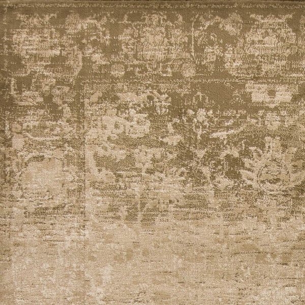 HomeRoots 5' Elegant Beige and Tan Floral Medallion Distressed Area Rug for a Cozy, Inviting Home Space 5' X 8' 352308