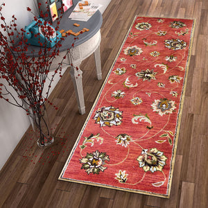 Homeroots 2' X 7' Sienna Floral Vines Wool Runner Rug  Wool 352319