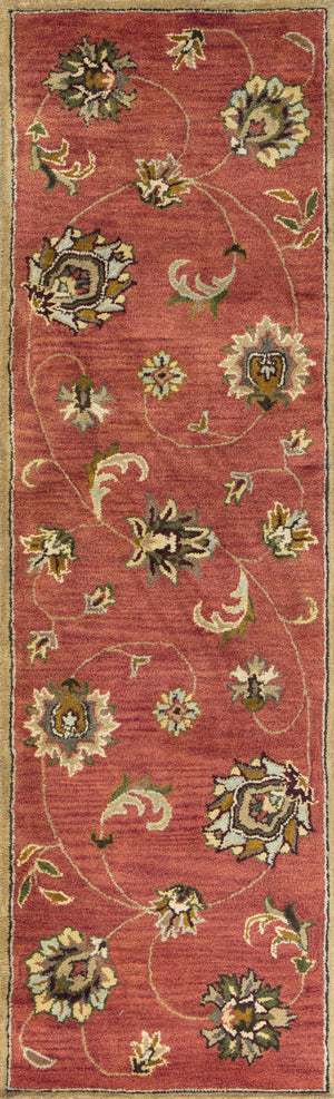 Homeroots 2' X 7' Sienna Floral Vines Wool Runner Rug  Wool 352319