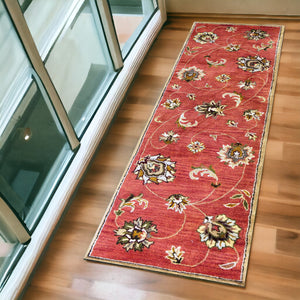 Homeroots 2' X 7' Sienna Floral Vines Wool Runner Rug  Wool 352319