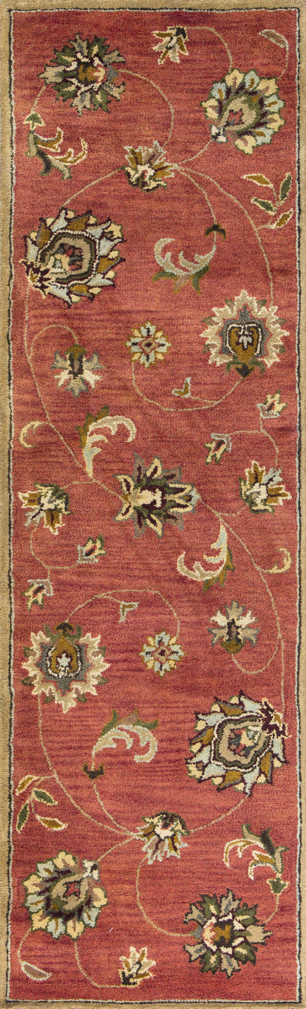 Homeroots 2' X 7' Sienna Floral Vines Wool Runner Rug  Wool 352319