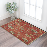 Hand-Tufted Floral Medallion Area Rug - Sienna Gold & Green Design for Elegant Spaces