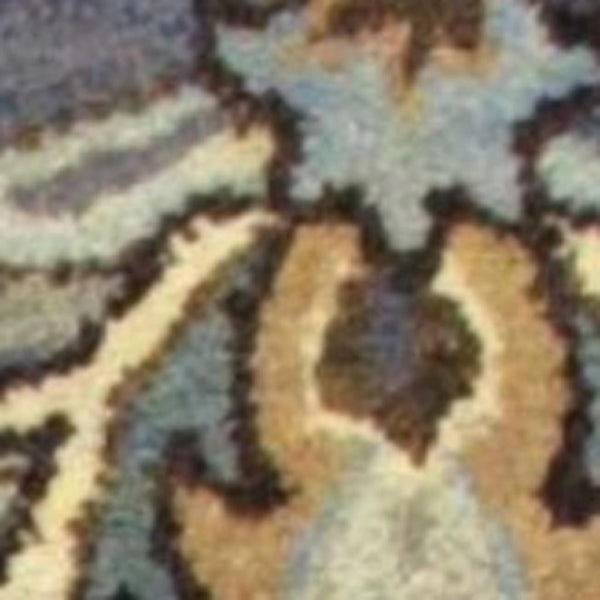 HomeRoots 8' Hand-Tufted New Zealand Lambs Wool Floral Area Rug - Elegant Dark Gray, Green & Brown Design 3' X 5' 352325