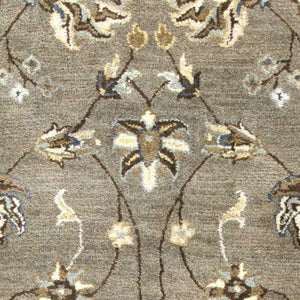 HomeRoots 8' Hand-Tufted Wool Floral Area Rug in Gray, Ivory & Brown - Elegant Design for Timeless Décor 7' Runner 352326